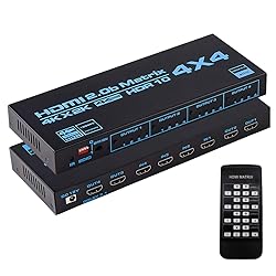 Enbuer HDMI Matrix Switch 4x4, 4K HDMI Matrix