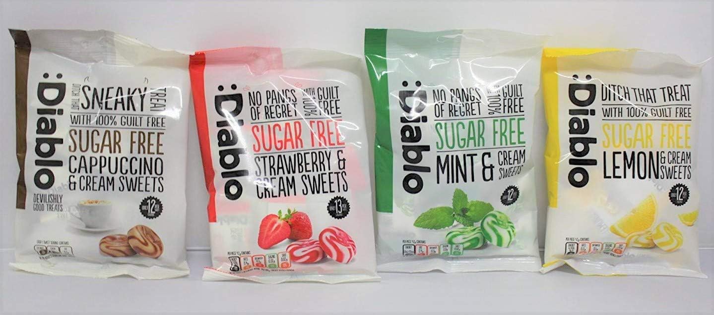 Diablo Sugar Free Sweets Variety Pack containing Strawberry and Cream