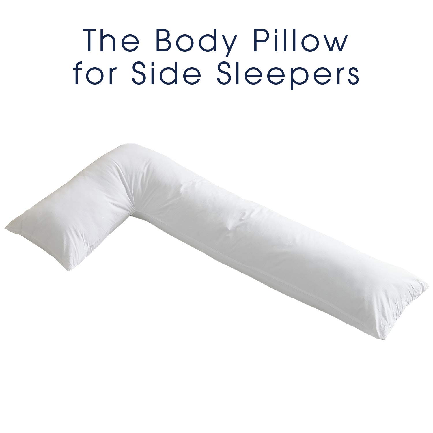 Cheer Collection Hypoallergenic Premium Total Body L Shaped Long Pillow with Zippered Cover for Side Sleepers, Pregnancy Support - White : Baby