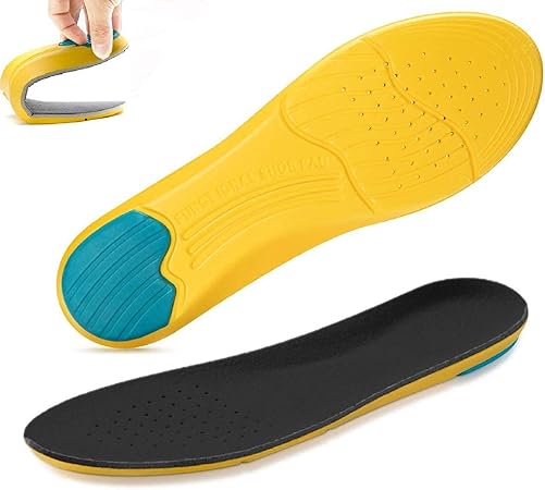 Amazon Co Jp インソール スポーツ 靴の中敷き 男女兼用 衝撃吸収 防臭 通気 低反発 クッション 疲労軽減 サイズ調整 土踏まず スニーカー 安全靴 革靴 255 280mmイェロー ドラッグストア