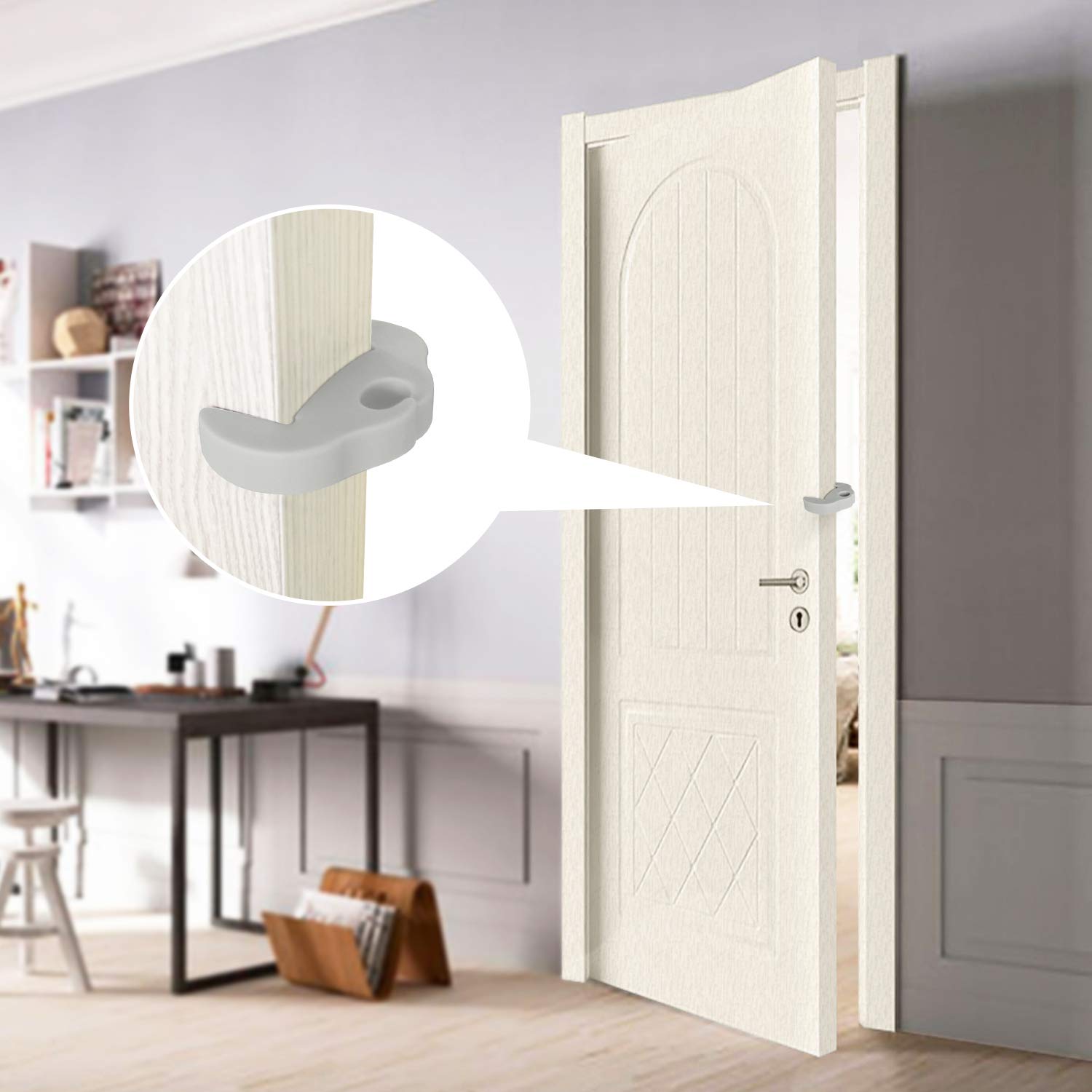 CalMyotis Door Pinch Guard Baby Proofing Door Stopper, Soft Yet Durable, Prevents Finger Pinch Injuries, Baby Safety Finger Protectors, Version 2.0 (4 Pack)