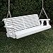 Amish Casual Heavy Duty Wooden Roll Back 4 Foot Porch Swing in Semi-Solid White Stain, Authentic Amish Craftsmanship from Treated Pine with 700 Lb. Weight Capacity