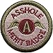 SpaceAuto Asshole Merit Badge Military Tactical Morale Funny Patch - 2.48