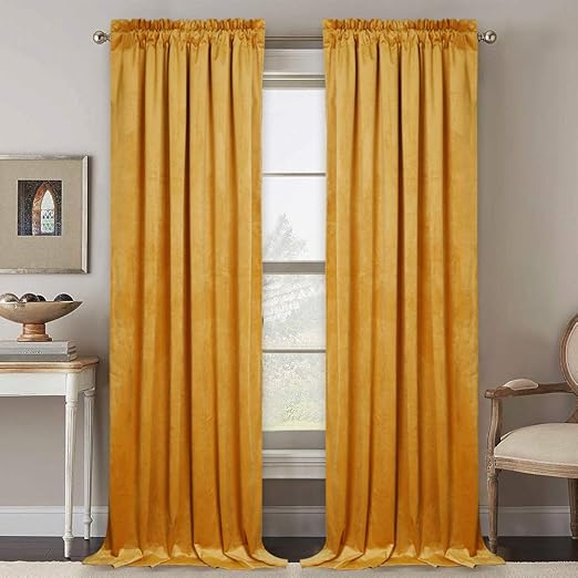Amazon Com Velvet Curtains 108 Inches Long Heavy Weight