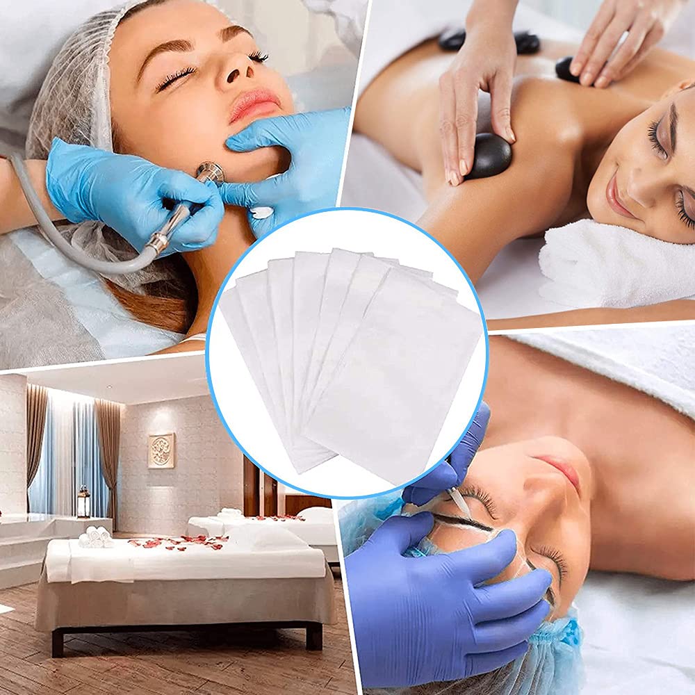 Xiaozhifu Disposable Bed Sheet, 60 PCS Disposable Massage Table Sheets, Large Spa Bed Cover Breathable Non Woven Fabric, 31" X 71" White : Beauty