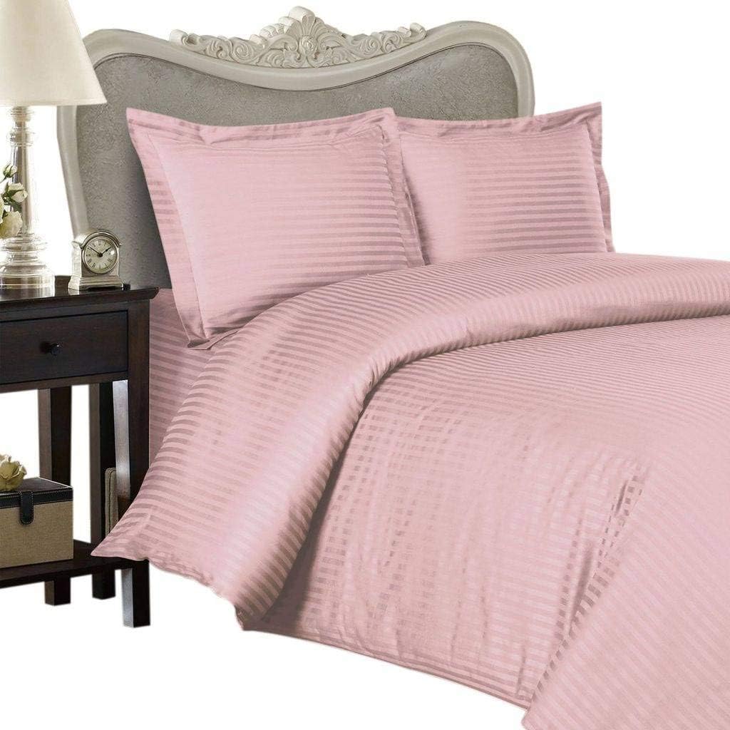 Egyptian Linens 1000 Thread-Count, Full 1000Tc Pillow Cases, Pink Blush Damask Stripe, Set Of 2