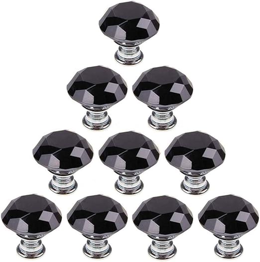 Hakkain 10 Pcscrystal Gabinete perillas de puerta de vidrio de 30 mm