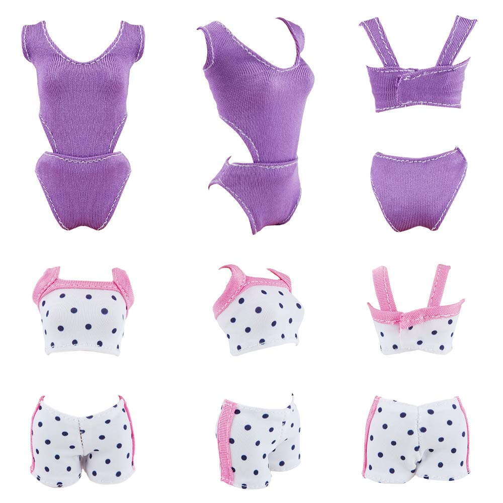 E-TING 5 Sets Handmade Swimwear Beach Bikini Bathing Swimsuits Outfits for Girl Dolls Gift