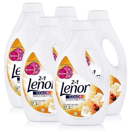 Lenor Colorwaschmittel Goldene Orchidee 935ml - Mit Farbschutz (5er Pack)