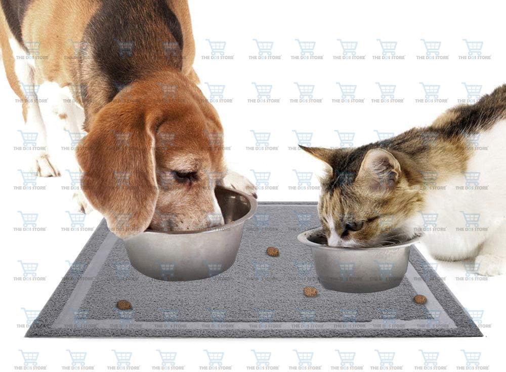 The DDS Store Dog Feeding Mat Non Slip Backing for Floors, Dog Bowl Mat Pet Water Mat for Dogs and Cats, Easy to Clean Size- 19.5"×15.5"