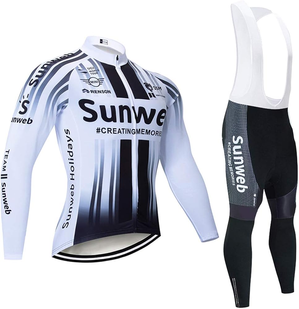 Autumn Men's Cycling Jersey Long Sleeve, Bike Suit with Bib Trousers for MTB, Moto: Amazon.co.uk 