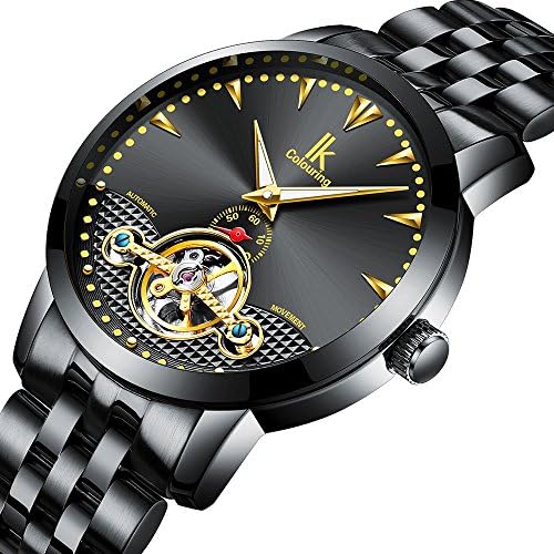 Bestn Wristwatches Men’s Luminous Hands Flywheel Mechanical Watch Self winding