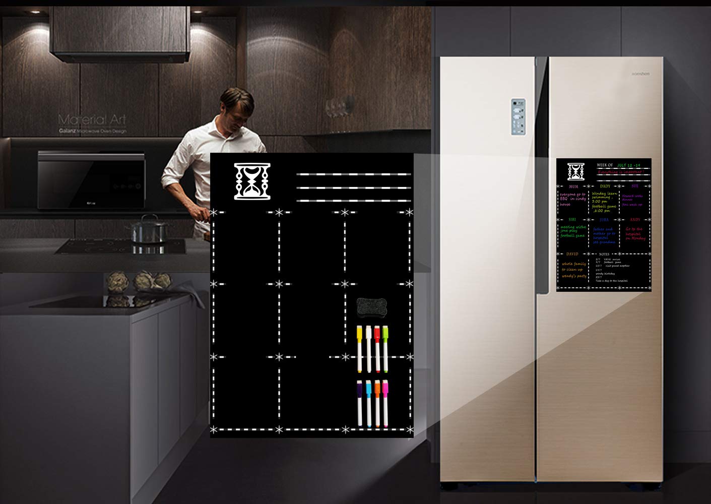 LOBZON - Pizarra Blanca para frigorífico, borrado en seco ...