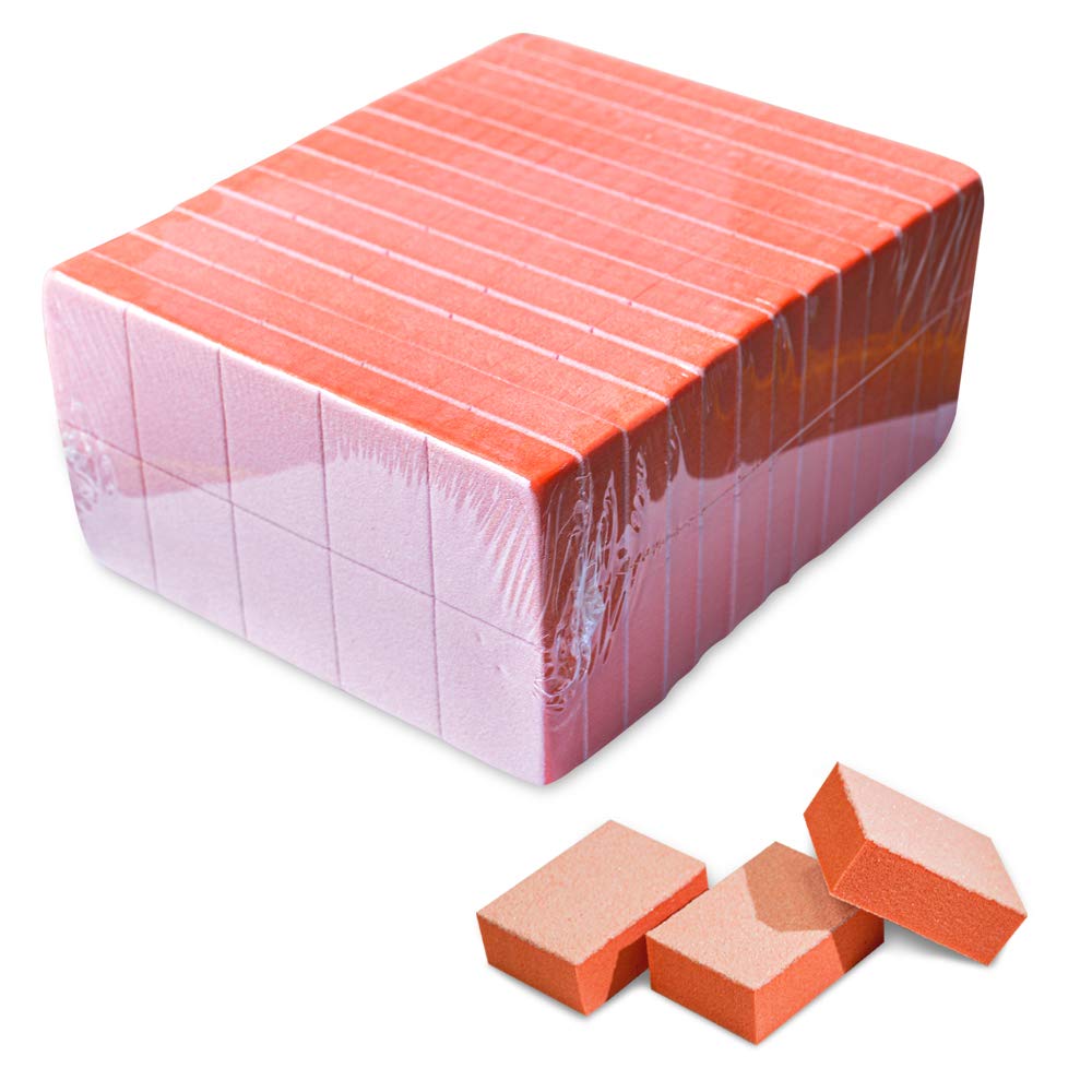 Karlash Nail Mini Orange Buffer Block File 80/100 Grit 2 Sided 130 count : Beauty