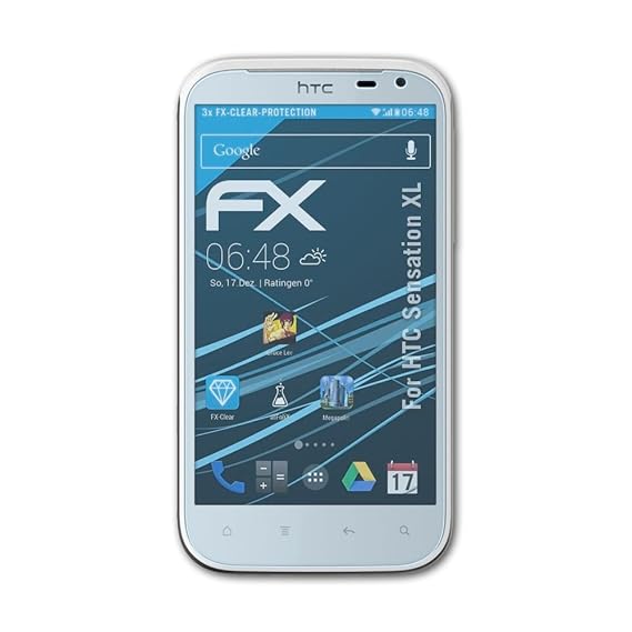 atFolix Schutzfolie kompatibel mit HTC Sensation XL Folie, ultraklare FX Displayschutzfolie (3X)