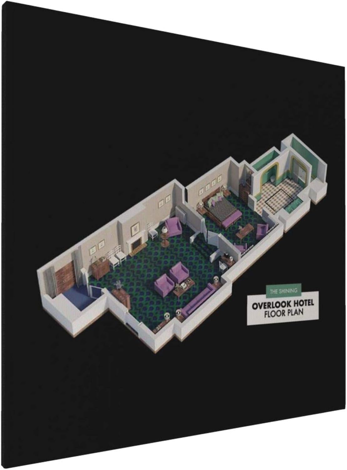 1007 Canvas Prints Wall Art Paintings(20x20in) The Shining Overlook Hotel Floor Plan Pictures Home Office Decor Framed Posters & Prints