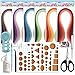 JUYA Paper Quilling Kits with 30 Colors 600 Strips and 8 Tools (Paper Width:5mm, Blue Tools)