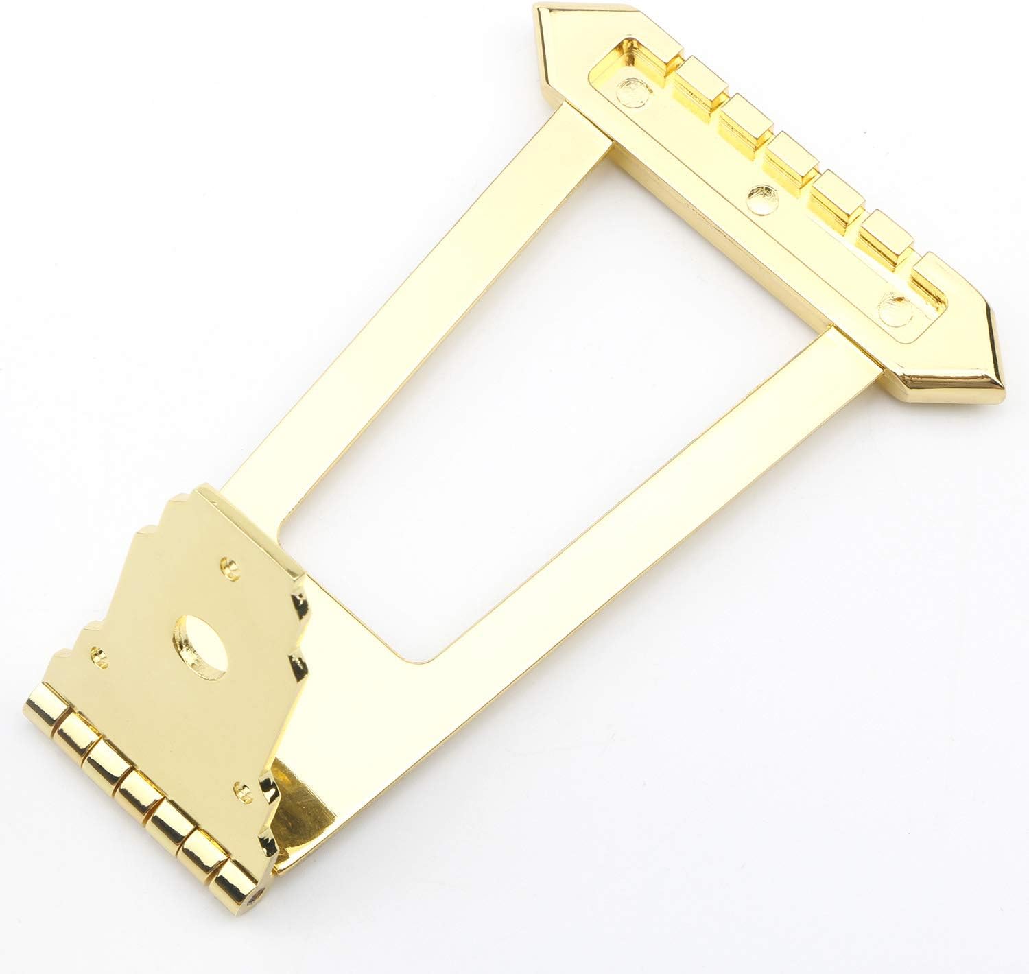 Gold SemiHollow 6 String Jazz Bass Guitar Trapeze Tailpiece Bridge Board BigaMart
