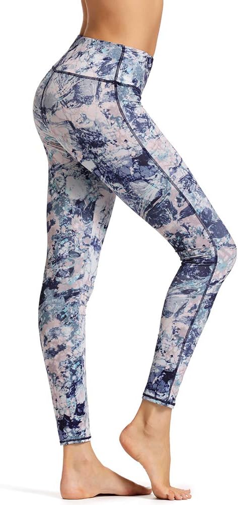 MOLYBELL High Waist Yoga Pants, Pocket Yoga Pants Tummy Control Workout Running 4 Way Stretch Yoga Leggings