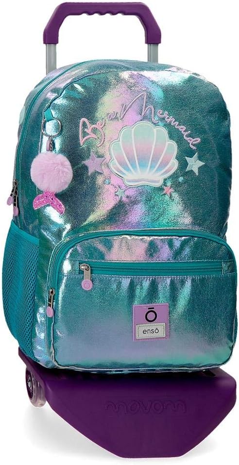 Enso Be a Mermaid School Laptop Backpack with Trolley Green 32x42x14 cms Polyester 15,6" 20.16L