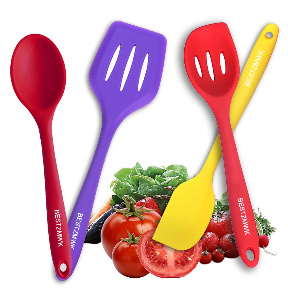 Kitchen Utensil Set - 11 Cooking Utensils - Colorful Silicone Kitchen Utensils - Nonstick Cookware with Spatula Set - Colored Best Kitchen Tools Kitchen Gadgets