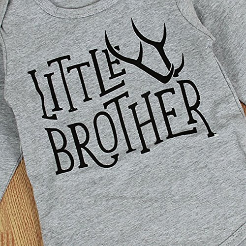 puseky Peuter Baby Jongens Broer Bijpassende Outfits Lange Mouwen Top & Herten Broek Set, Broertje, 0-6 Maanden - Image 5