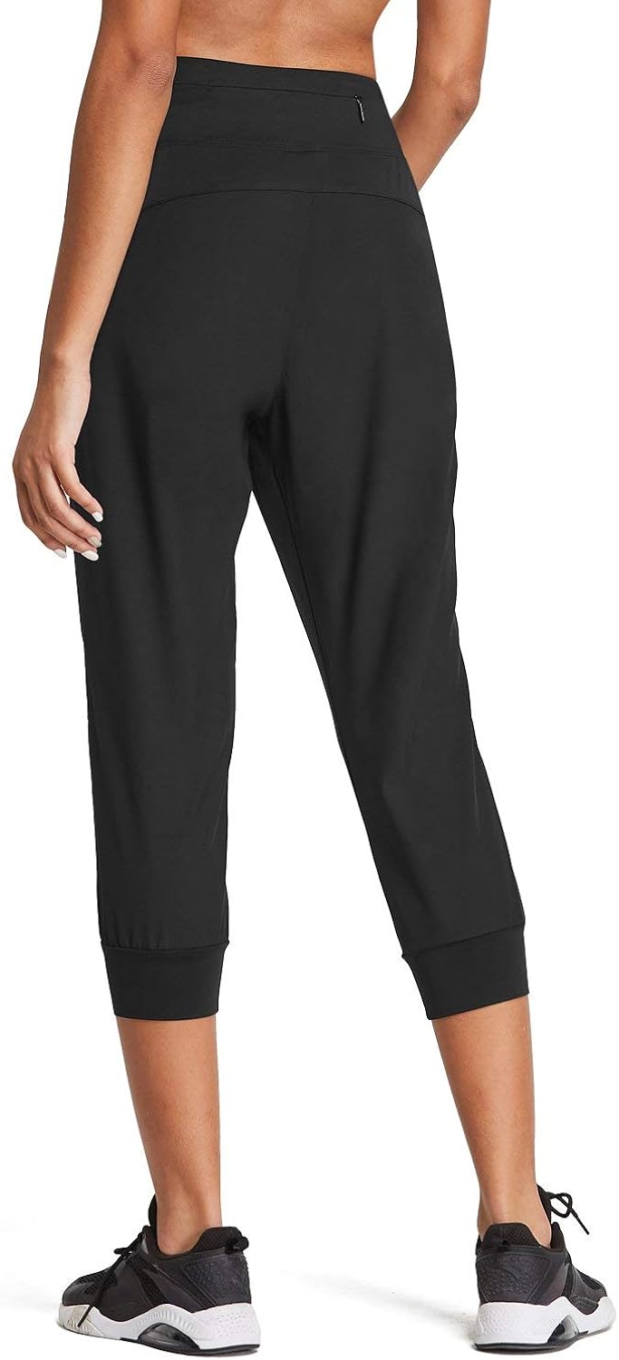 BALEAF Women's 21" High Waisted Capri Joggers Lightweight Cropped Athletic Sport Pants Quick Dry: Clothing