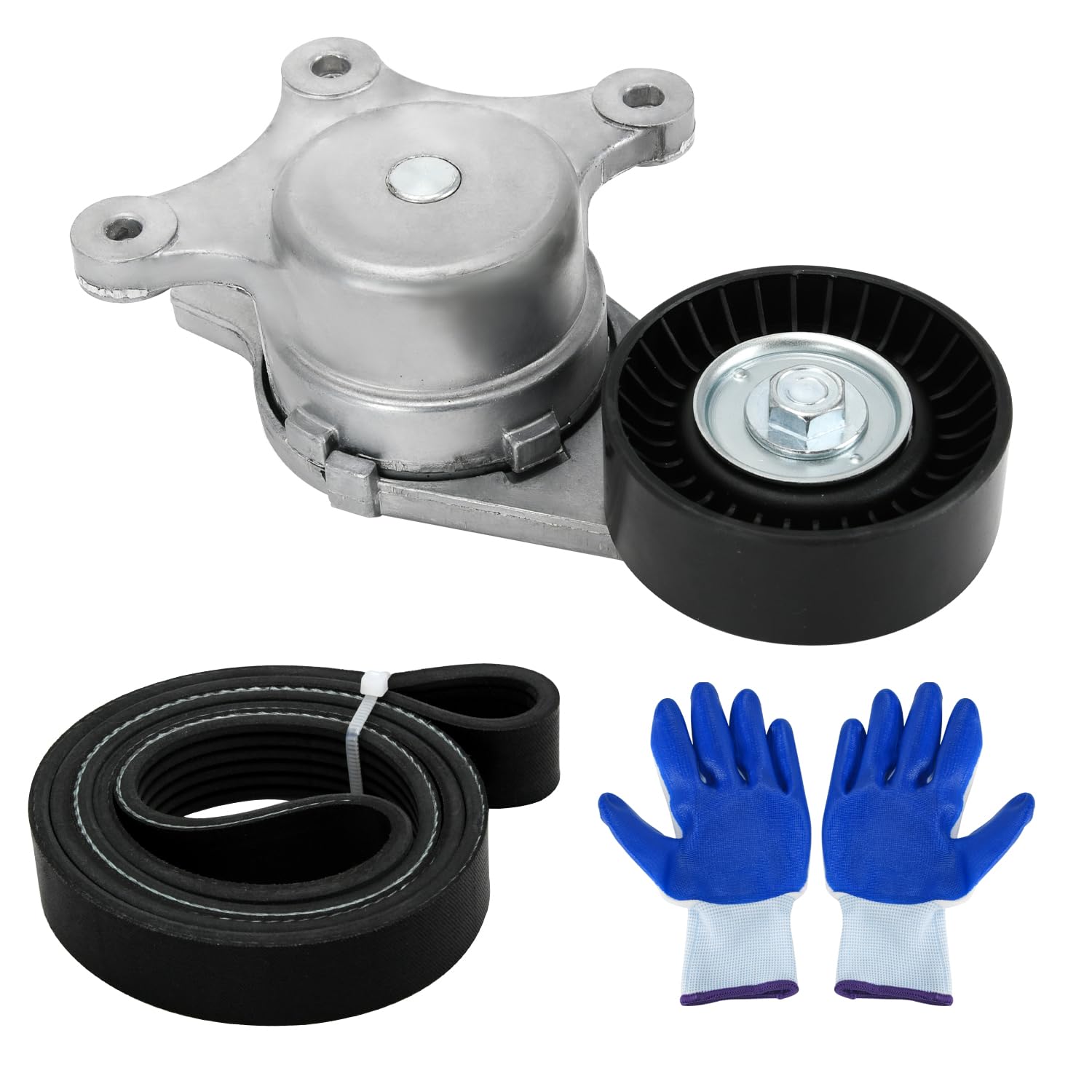 Photo 1 of **NO GLOVES**Drive Belt Tensioner Kit Replacement Fit for Ford Edge Explorer Flex MKS MKT MKX MKZ 2010-2019 3.5L 3.7L V6 Replace 38485 BT4E6B209CC 6PK1140