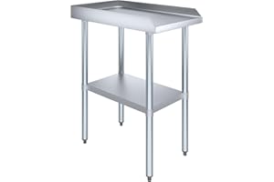 AmGood Commercial Work Table with Backsplash and Sidesplashes | Height: 35" | Stainless Steel Prep Table for Kitchen, Restaurant, Garage, Laundry | NSF (18" Long x 30" Deep)