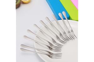 Stainless Steel Forks Set Of 10 – 5-Inch Escargot, Tasting, And Appetizer Forks – 2-Prong Cocktail, Salad, Fruit Forks For Pa