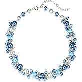 Beaded Pearl Necklace - Elegant Pearl Choker Necklaces for Women Fashion Jewelry Birthday Gift for Mom