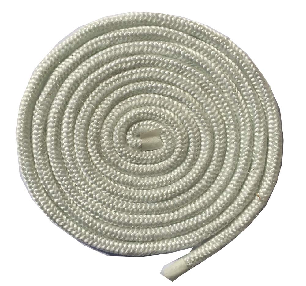Aboniris 1/4” Wood Stove Door Gasket, 6mm Stove Rope, Round Fiberglass Rope Seal, White, Length 86"