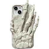 GCACE for 3D Horror Skull Hand Phone Case for iPhone 16 Pro Max, Cool Funny Halloween Ugliest Phone Cover with Skull Hand Hold Stand for Men Women Girls (iPhone 16 Pro Max)