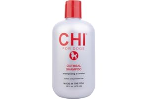 CHI for Dogs Oatmeal Shampoo - Best Dog Wash for Dry Skin and Itch Relief - Gentle Formula with Soothing Ingredients - Sulfate and Paraben Free - pH Balanced - Made in USA, 16 Fl Oz