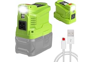 YMWLKJ Powered Inverter Generator for Ryebi 18V Volt Battery, 150 Watt Portable Power Inverters with Dual USB & LED Light, DC 18V to AC 110~120V with AC Outlets, Modified Sine Wave Power Inverter