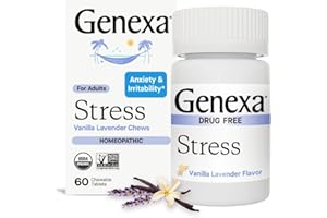 Genexa Stress Relief - 60 Tablets, Certified Organic & Non-GMO, Physician Formulated, Homeopathic Sleep Aid (Stress Relief, 1 Pack)