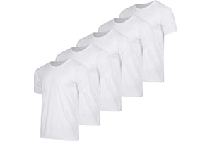 Real Essentials 5 Pack: Men’s V-Neck Dry-Fit Moisture Wicking Active Athletic Tech Performance T-Shirt