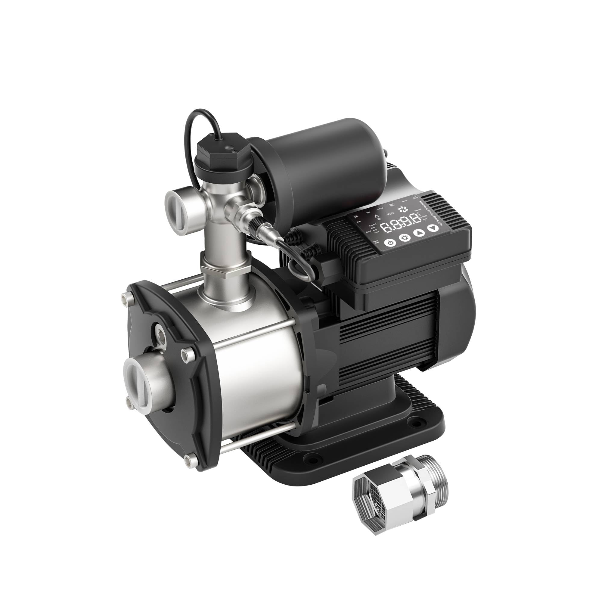 Photo 1 of 0.6HP, 57PSI, 21GPM Smart Water Pressure Booster Pump, Variable Speed & Power, Constant Pressure Pump for Home House, Shower, Irrigation, 115V, 1" NPT, Stainless Steel Impeller & Volute (450, Watts)