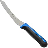 Winco 9" Blue Offset Steel Bread Knife, Soft Grip Handle | Precision slicing without compressing the loaf, Great for Meat Prep, Vegetable Prep, Bread Service and Kitchen Prep