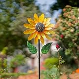 Viveta Sunflower Wind Spinner, 56" Metal Wind
