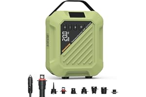 anoutway Rechargeable 20PSI SUP Pump The Jungle -Quick Portable SUP Air Pump,Electric Paddle Board Pump Auto-Off &12V DC Car Connector for Inflatable Paddle Boards, Boats, Inflators