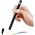 ProCase Soft Silicone Case for Apple Pencil 2nd Generation, Protective Sleeve Holder Grip and Nib Cover Accessories Kit Compatible with Apple Pencil 2nd Gen, iPad Pro 12.9 Inch / 11 Inch -Black