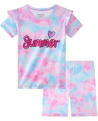 Dolphin&Fish Kids Short Pjs Girls Summer Pajamas