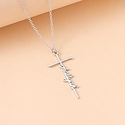 Lcherry Kaylee Name Cross Necklace Personalized