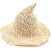 Aniler Men's and Women's Halloween Witch Hat Wool Knitted Cap for Party Masquerade Cosplay Costume Accessory Daily