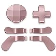 eXtremeRate 6 in 1 Metallic Rose Gold Magnetic Stainless Steel D-Pads Replacement Back Paddles for Xbox Elite V1/V2 Controller, Direction Keys Back Buttons for Xbox Elite & Elite Series 2 Controller