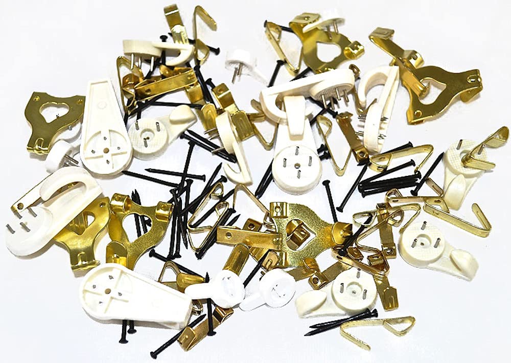 Merriway BH06540 (119 Pcs) Workshop Assortment of Hard & Soft Wall Picture Hooks - Pack of 119 Pieces