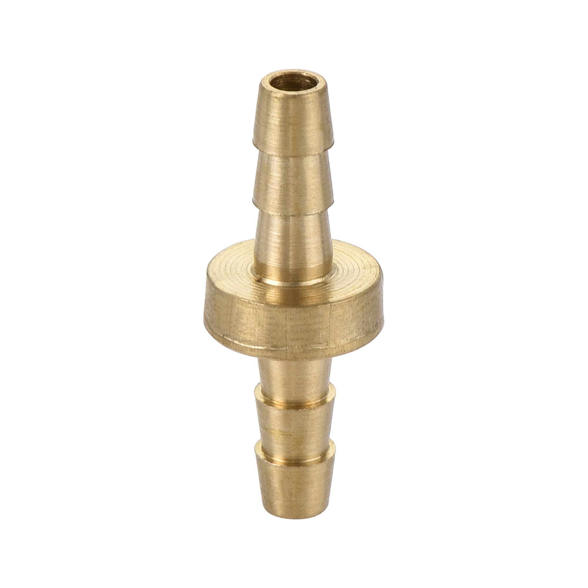 sourcing map Hose Barb Fitting, 1/8 to 1/8 Inch Brass Hollow Straight Quick Connector for Water Fuel Air Oil Gas