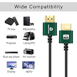 Thsucords Slim HDMI Cables 1FT 5Pack, Ultra Soft