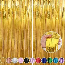 Crosize 2 Pack 3.3 x 9.9 ft Gold Foil Fringe
